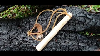 Bushcraft Trip  Crafting a Single Frame Slingshot [upl. by Nalod]