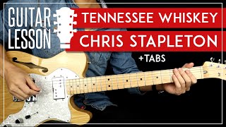 Tennessee Whiskey Guitar Tutorial 🎸 Chris Stapleton Guitar Lesson No Capo  2 Chords  Solo [upl. by Mcgannon662]