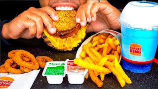 ASMR BURGER KING SPICY WHOPPER MELT REVIEW EATING SOUNDS COMMERCIAL AD JERRY TALKING MUKBANG [upl. by Leeke]