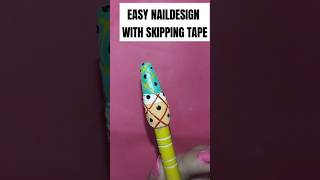 EASY NAILDESIGN 💅 WITH STRIPPING TAPE tapenaildesign tapenailart nailart nailartwithtape shorts [upl. by Sudbury]