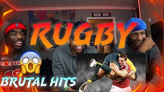 AMERICANS REACT Biggest Rugby Hits  Brutal Rugby hits [upl. by Yromas841]