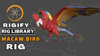 Create Macaw Parrot Bird RIG with Rigify Rig Library in Blender  Rigify Bird Rig [upl. by Adkins257]