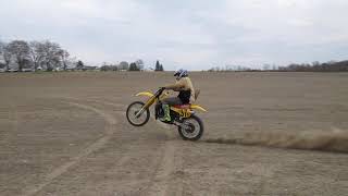 1983 Yamaha Yz490 First start and ride in 10 years Wheelie time [upl. by Naek]