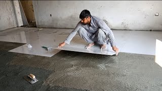 How to Master Room Floor Tile Install Skills Size 120×60cm [upl. by Ashly]