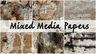 Making different mixed media papers for collage [upl. by Laden162]