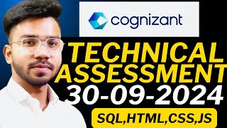 Cognizant Technical Assessment Questions Asked on 30092024  Cognizant GenC Preparation 2024🔥 [upl. by Rezzani]