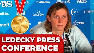 KATIE LEDECKY  FULL PRESS CONFERENCE GOLDEN MEDAL PARIS JJOO 2024 [upl. by Stavro]