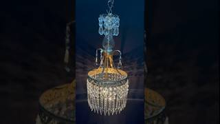 Vintage Rococo Spelter Brass Plugin Lamp Crystal Prism Chandelier [upl. by Can373]