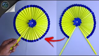 Paper Fan  Paper Fan Making  DIY PAPER FAN  How To Make Paper Fan Using Craft Paper Very Easily [upl. by Azarcon666]