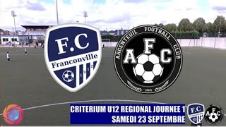 SAMEDI 23 SEPTEMBRE U12 REG FC FRANCONVILLE  ARGENTEUIL FC LE MATCH [upl. by Ecirum]