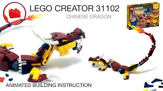 Lego Chinese Dragon MOC  LEGO CREATOR 31102 alternative build instructions Part 7 [upl. by Akkahs]