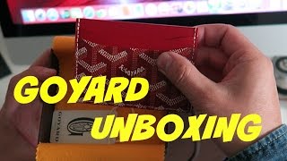 AUTHENTIC GOYARD CARD HOLDER UNBOXING 2016 [upl. by Fabrianna]