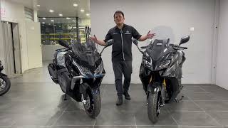 2024 New Yamaha Tmax 560 VS Kymco AK550 Icity Motoworld [upl. by Analeh]