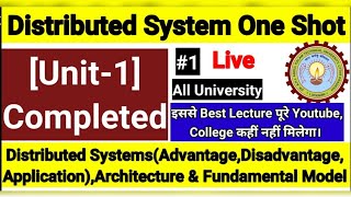 Distributed System Aktu Unit 1 AdvantageDisadvantage  Application  Systems Model 1 [upl. by Eikkin386]