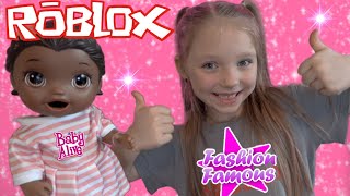 BABY ALIVE PLAYS ROBLOX FASHION FAMOUS The Lilly and Mommy Show FUNNY KIDS SKIT KIDS GAMING [upl. by Rosena924]