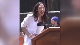 ‘Is she ok’ AOC loses it at Bronx rally [upl. by Helprin559]