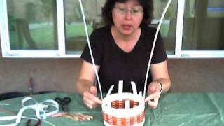 Basket Weaving Video 16  Cutting and Tucking the spokes and Forming the Handle [upl. by Alil855]