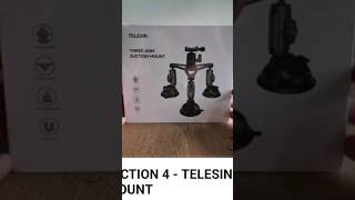 Telesin 3 arm suction mount review leeretallic youtubeshorts shorts telesin [upl. by Nahtanoy227]