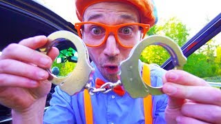 Blippi Españo explorar el coche de policía con Blippi  Aprende Colores y Objetos [upl. by Ahsekram473]