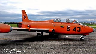 HD Aermacchi MB326 taxiing amp take off from Reggio Emilia Airport [upl. by Herold]