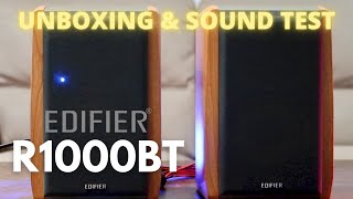 EDIFIER R1000BT BLUETOOTH BOOKSHELF SPEAKERS UNBOXING amp SOUND TEST [upl. by Sacttler]