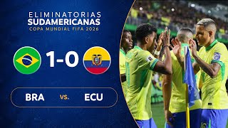 BRASIL vs ECUADOR 10  RESUMEN  ELIMINATORIAS SUDAMERICANAS  FECHA 7 [upl. by Yticilef]