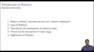 Introduction to Robotics [upl. by Seaver577]