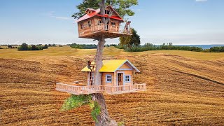 Unbelievable Creative  Two men build greatness treehouse on high tree [upl. by Annayoj765]