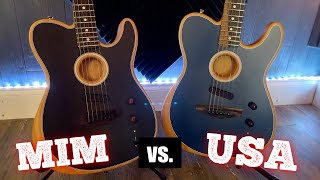 Fender Acoustasonic Telecaster  Mexican vs American [upl. by Asilak]