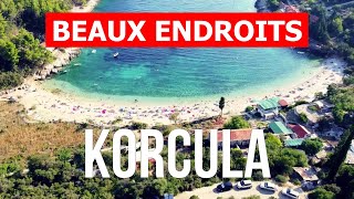 Île de Korcula Croatie  Plage vacances tourisme paysages  vidéo 4k  Korcula beaux endroits [upl. by Ittam]