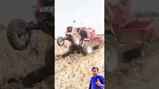 Al Ghazi overturned while pulling tractor thresher  short ytshort shortvideo [upl. by Anilek126]