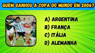 O QUE VOCÊ SABE SOBRE AS COPAS DO MUNDO TESTE SEUS CONHECIMENTOS QUIZ DE FUTEBOL [upl. by Nus]