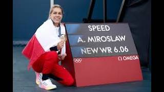 World Record Aleksandra Miroslaw wins Gold in Womens Speed Climbing Paris Olympics 2024 [upl. by Oicatsana]