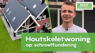 HOUTENSKELET woning op SCHROEFFUNDERING  Weenk Schroeffundering [upl. by Delcine]