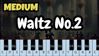 Waltz No 2  Dmitri Shostakovich INTERMEDIATE PIANO TUTORIAL [upl. by Ailb]