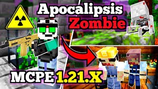 ⚠ APOCALIPSIS ZOMBIE Para Minecraft PE 121X  Nuevas Estructuras  Addon True Survival  Bedrock [upl. by Eseerehs]