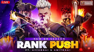 🔥Free Fire Rank Push To Grandmaster With AjjuBhai amp AmitBhai  Free Fire Hindi  Munna bhai Hindi [upl. by Elohcan357]