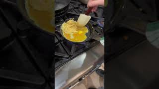 Chef is cooking some buttery scrambled eggs using a folded technique [upl. by Zela]