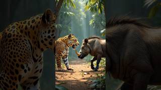 Chimpanzee vs panther and Warthog vs jaguar  The Ultimate Wildlife Showdown [upl. by Alesi]