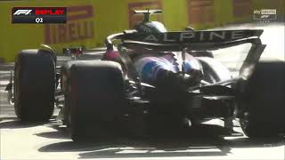 Esteban Ocon crash Azerbaijan GP 2024 Q1 [upl. by Phyllys]