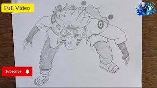 Naruto Six Paths Sage Mode Drawing Step By Step [upl. by Anovad617]