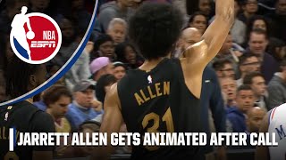 Jarrett Allen was hyped after the defensive threesecond call 😅  NBA on ESPN [upl. by Zacek976]