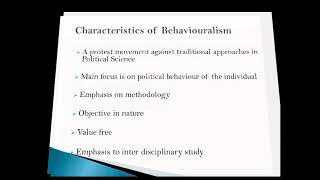 BEHAVIOURALISM IN POLITICAL SCIENCE PPT VIDEO [upl. by Dirtsa584]