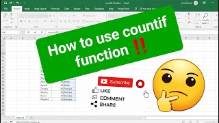 countif function in excel  countif function excel in hindi [upl. by Abell]