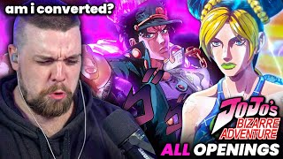 First Time Reacting to ALL JOJOS BIZARRE ADVENTURE OPs  Pts 16 [upl. by Colb]