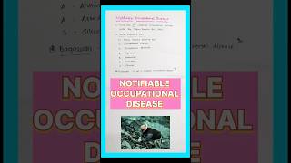 NOTIFIABLE OCCUPATIONAL DISEASES with mnemonic shorts psm neetpg inicet fmge mbbs [upl. by Lew]