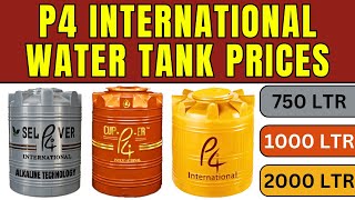 Poly P4 International Water Tank Price 2024  750 LTR 1000 LTR 2000 LTR in India [upl. by Rafaelof348]