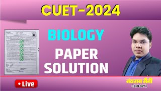 CUET Biology Paper Solution amp Answer Key2024  CUET competitive exams preparation [upl. by Ydnamron59]