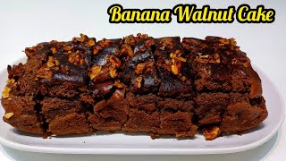 How To Make Eggless Banana Cake  How To Make Banana Walnut Cake  Easy Banana Walnut Cake Recipe [upl. by Lenssen776]