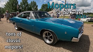 HUGE CLASSIC CAR SHOW  Mopars in the Park June 1 2024  classic cars  muscle cars  trucks [upl. by Blackstock287]